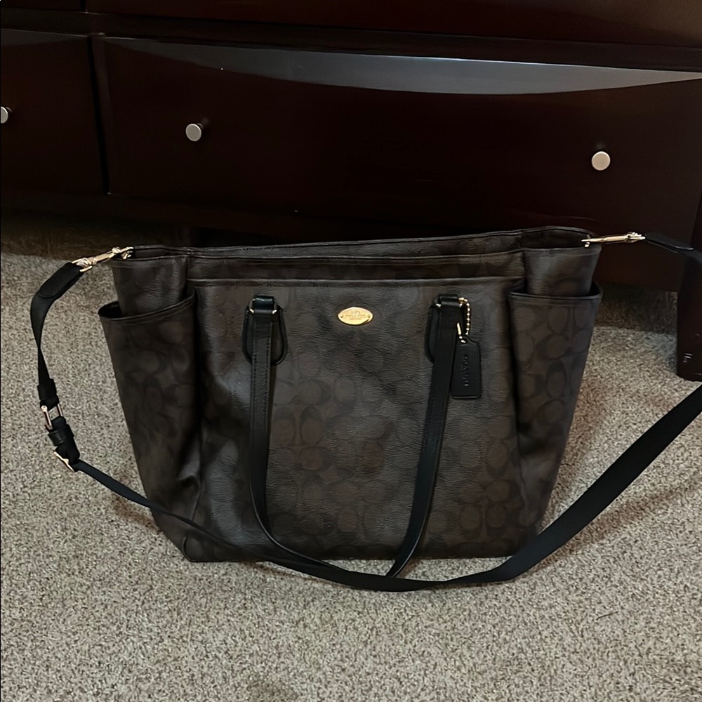 Coach Brown Signature Tote Bag